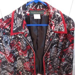Women's Harve' Benard Multicolor Zip Blazer with Side Pockets Size: 16